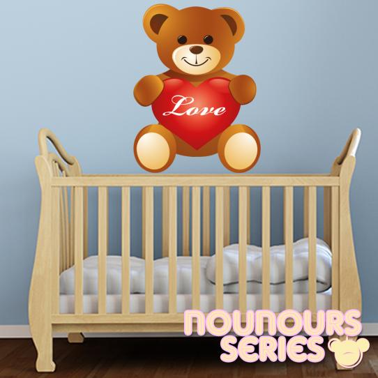 Autocollant Stickers enfant ourson love