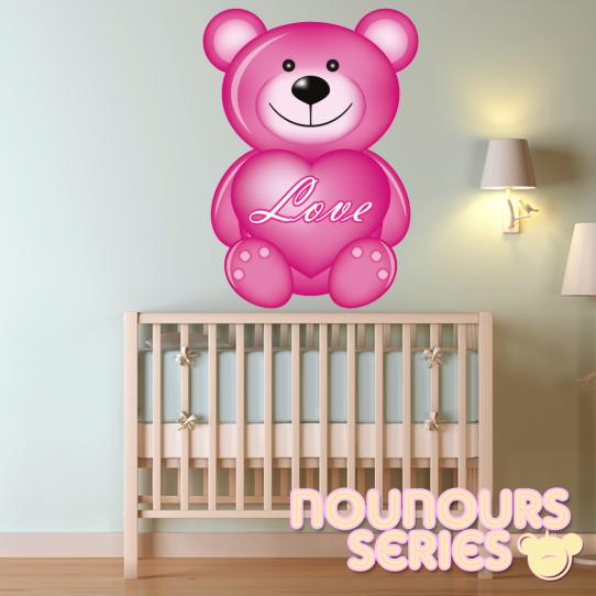 Autocollant Stickers enfant ourson love