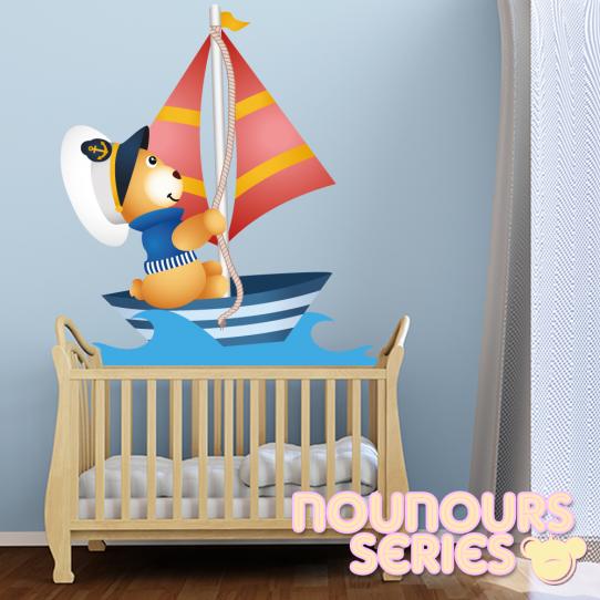 Autocollant Stickers enfant ourson marin