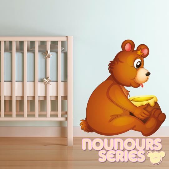 Autocollant Stickers enfant ourson miel