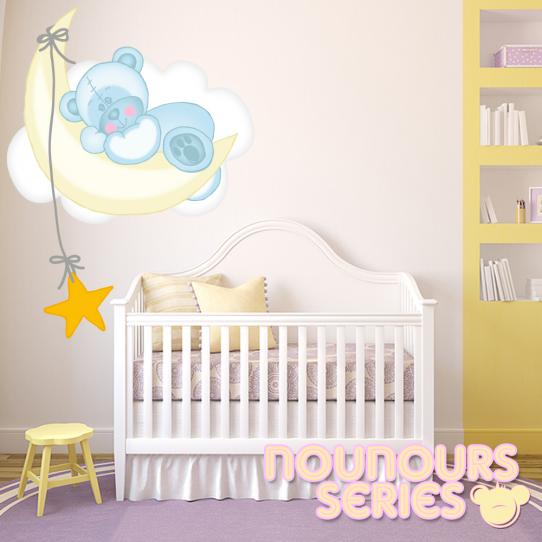Autocollant Stickers enfant ourson reveur