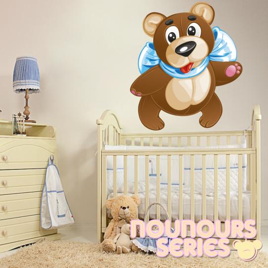 Autocollant Stickers enfant ourson tire la langue