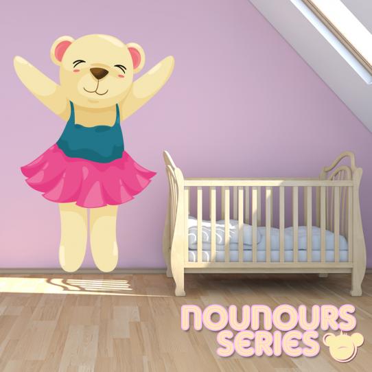 Autocollant Stickers enfant oursonne danseuse