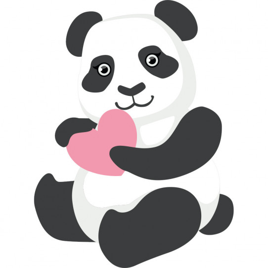 Stickers panda coeur
