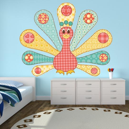 Autocollant Stickers enfant paon