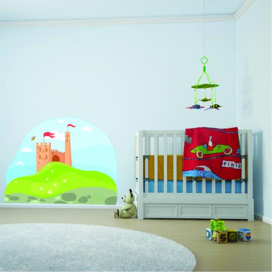 Autocollant Stickers enfant paysage château