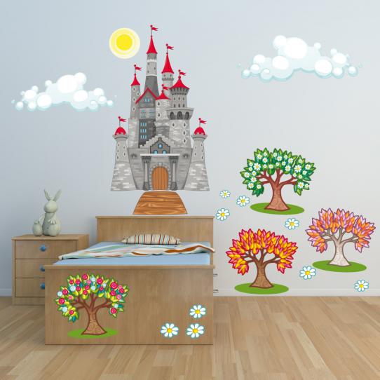 Autocollant Stickers enfant paysage chateau