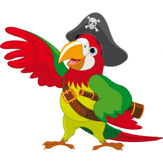 Autocollant Stickers enfant perroquet pirate