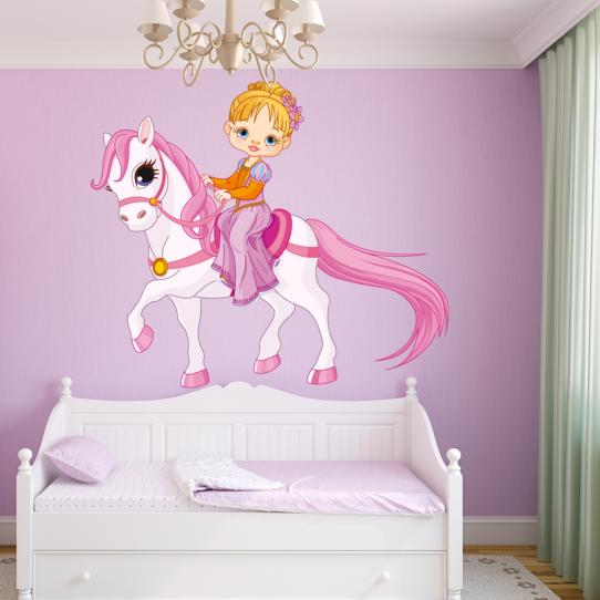 Autocollant Stickers enfant petite fille poney
