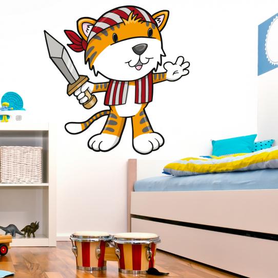 Autocollant stickers enfants tigre pirates