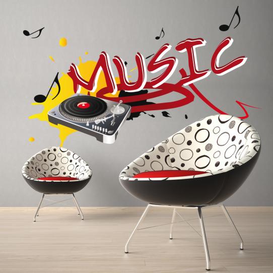 Autocollant Stickers ado platine musique