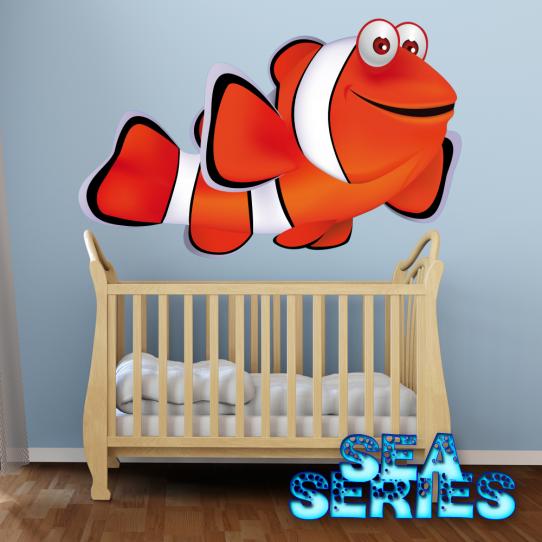 Autocollant Stickers poisson clown