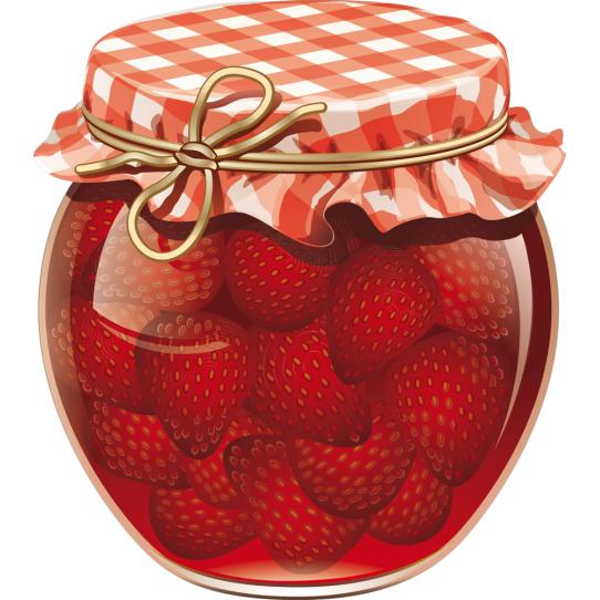 Stickers pot de confiture fraise