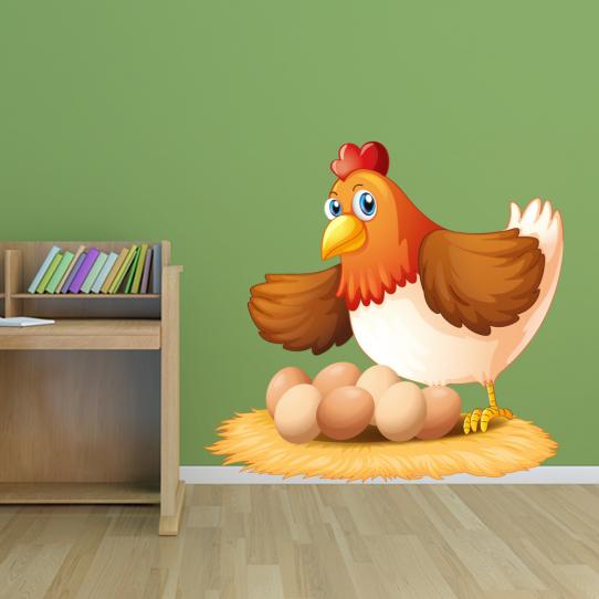 Autocollant - Stickers enfant poule