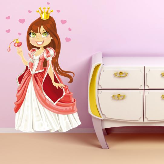 Autocollant Stickers mural enfant princesse coeur