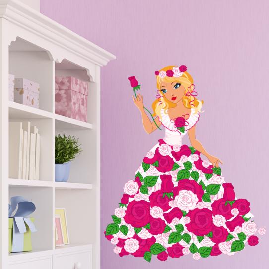 Autocollant Stickers enfant princesse fleur