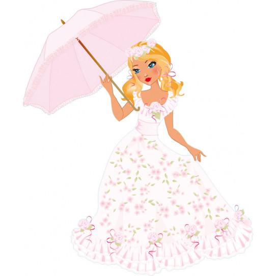 Autocollant Stickers enfant princesse ombrelle