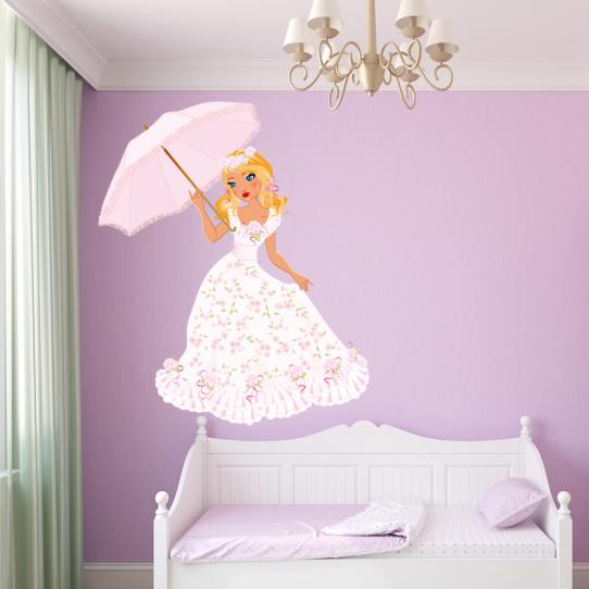 Autocollant Stickers enfant princesse ombrelle