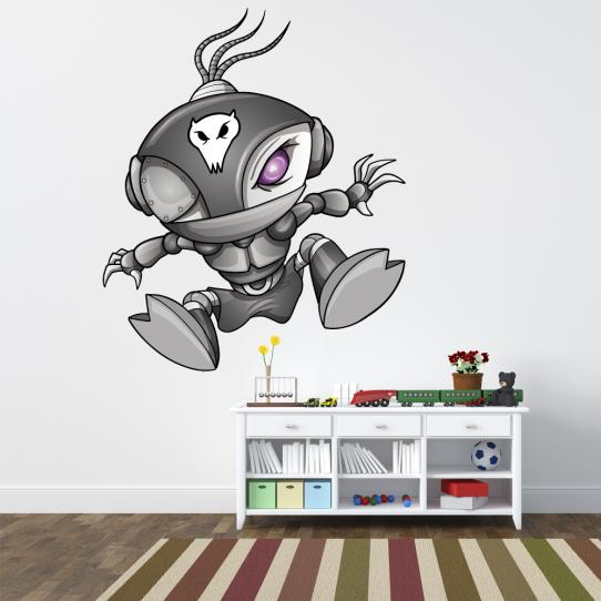 Autocollant Stickers muraux enfant robot alien