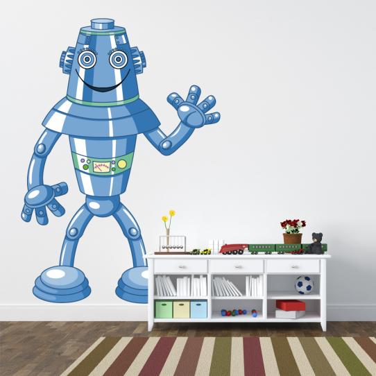 Autocollant Stickers enfant robot bleue