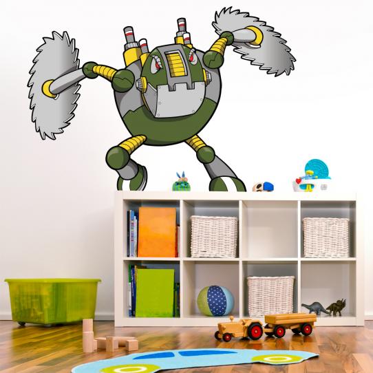 Autocollant Stickers mural enfant robot circulaire