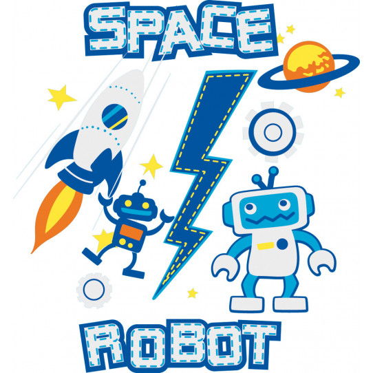 Autocollant Stickers enfant robot espace