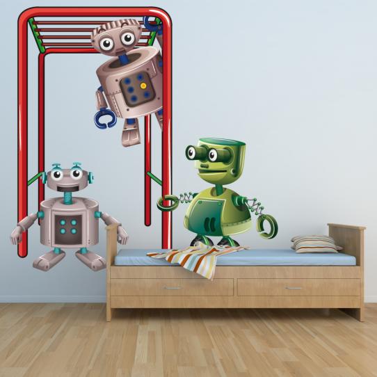 Autocollant Stickers enfant robot sportif