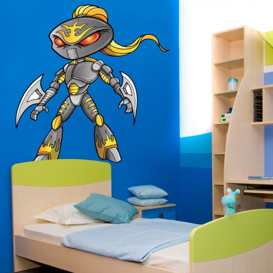 Autocollant Stickers enfant robot tranchant