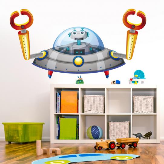 Autocollant Stickers enfant robot vaisseau