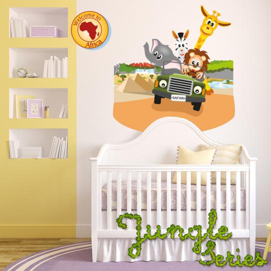 Autocollant Stickers mural enfant safari