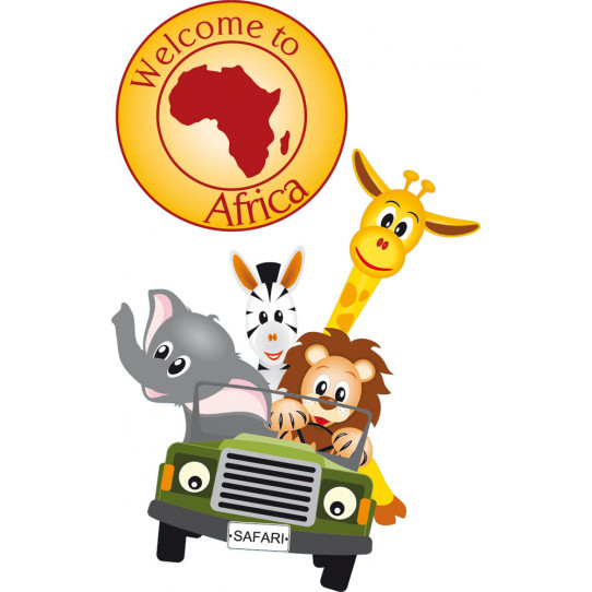Autocollant Stickers enfant safari