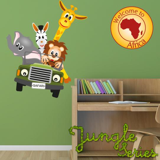 Autocollant Stickers mural enfant safari