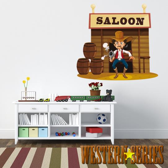 Autocollant Stickers mural enfant saloon