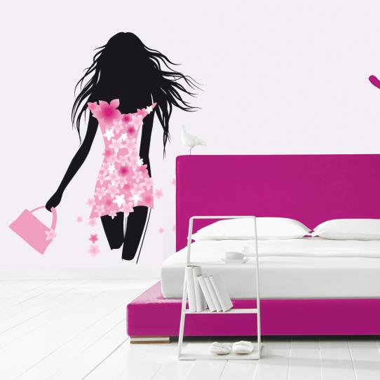 Autocollant Stickers mural ado silhouette femme