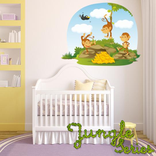 Autocollant Stickers enfant singes