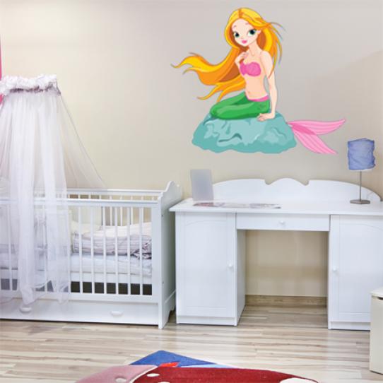 Autocollant Stickers mural enfant sirene