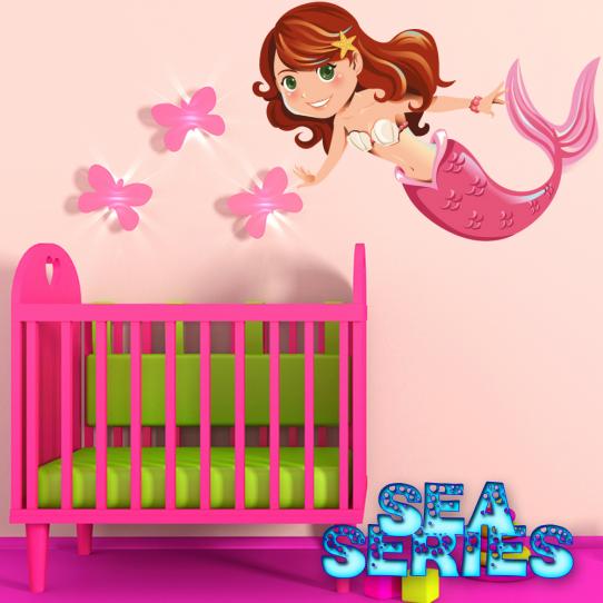 Autocollant Stickers mural enfant sirene