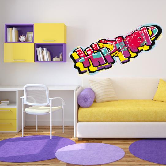 Autocollant Stickers mural ado hip hop multicolore 