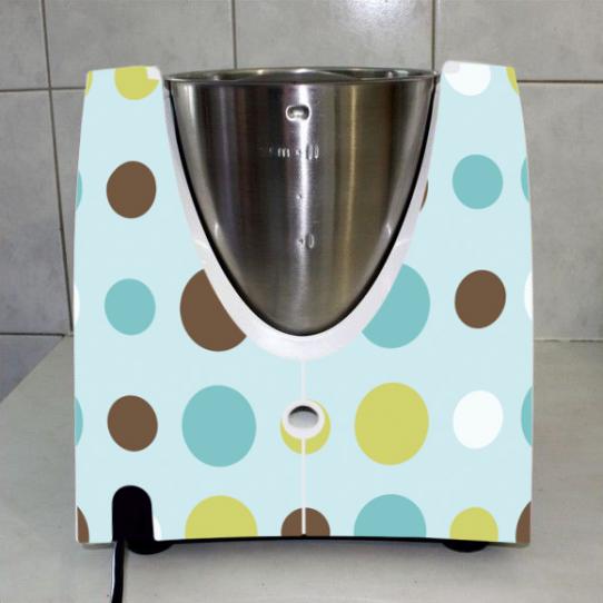 Stickers Thermomix TM31 A pois bleus 