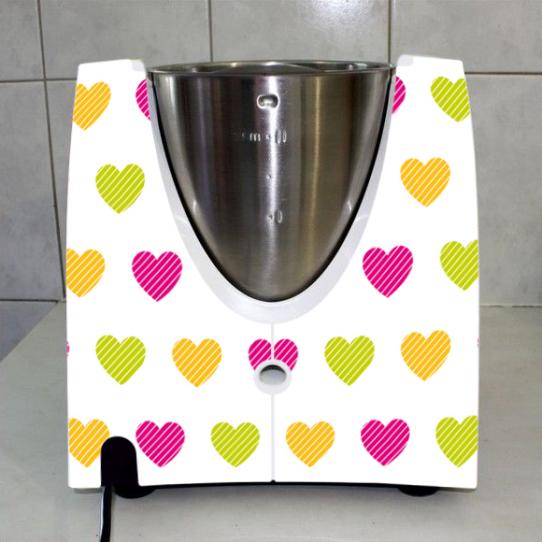 Stickers Thermomix TM31 Coeurs multicolor 