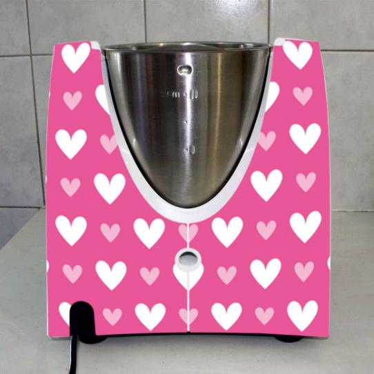 Stickers Thermomix TM31 Coeurs roses 