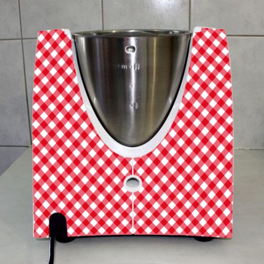 Stickers Thermomix TM31 effet nappe rouge 