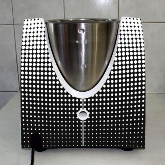 Stickers Thermomix TM31 Noir A poins blanc