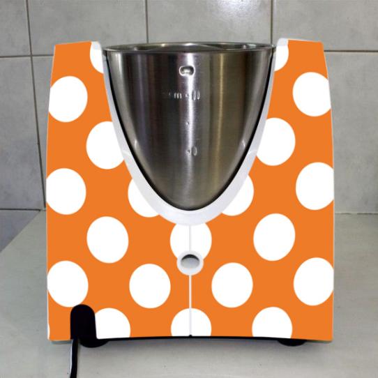 Stickers Thermomix TM31 Orange à pois 