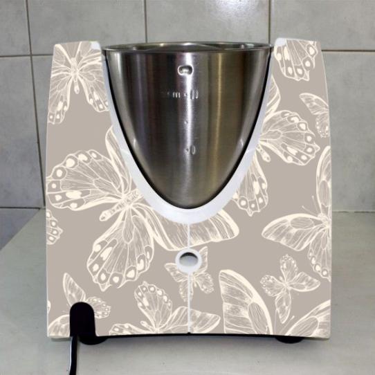 Stickers Thermomix TM31 Papillons beige 