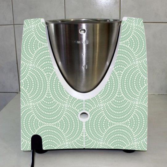 Stickers Thermomix TM31  Rond design vert pomme 