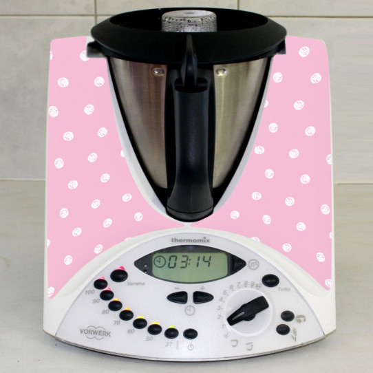 Stickers Thermomix TM31 Rose a pois 