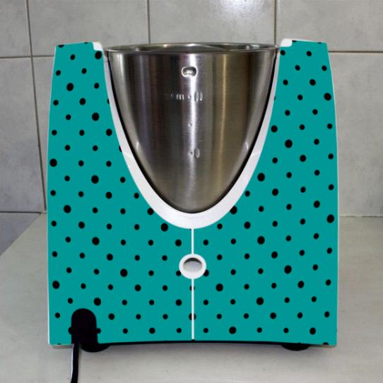 Stickers Thermomix TM31 Turquoise a pois 