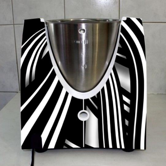 Stickers Thermomix TM31 Carré abstrait  Zébré