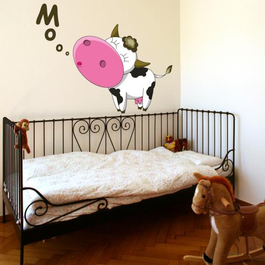 Autocollant Stickers enfant vache mooo